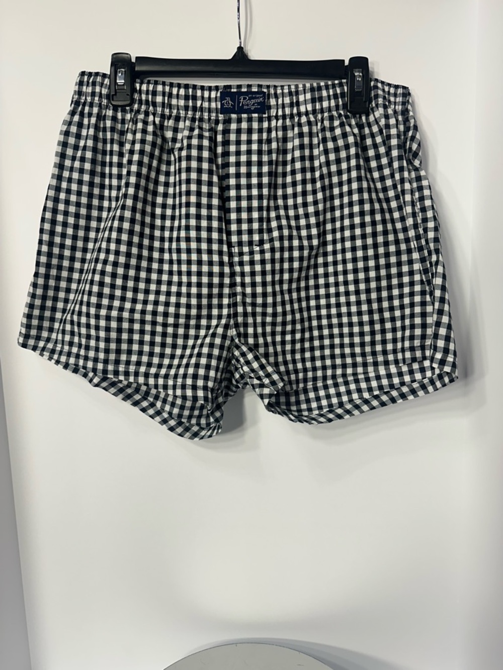 Original Penguin Black & White Gingham Boxer Shorts size L new w/out tags